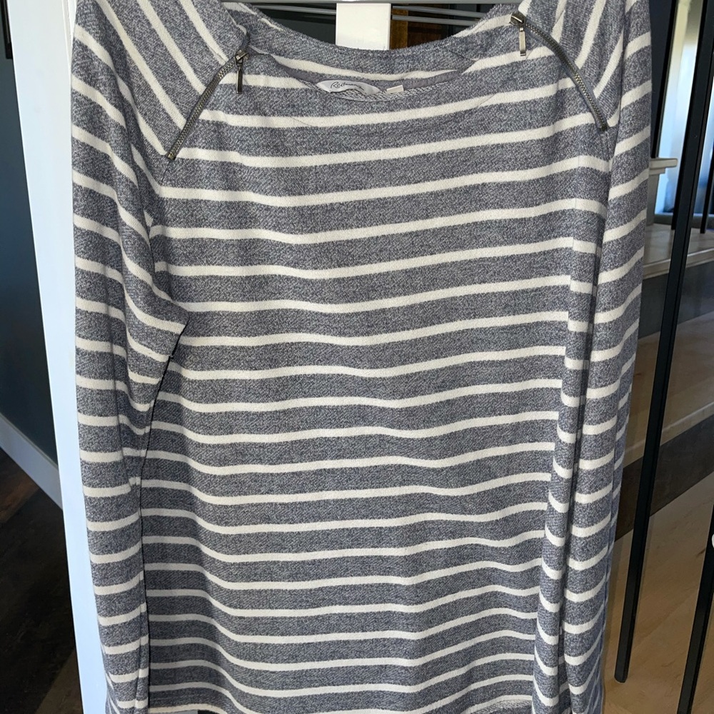 Reitmans Striped Moto Sweater